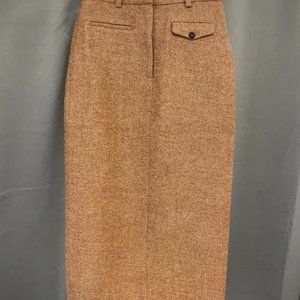 NWT 100% Wool Brown Maillard Vintage Style Pencil Skirt
